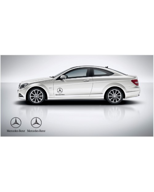Aufkleber passend für Mercedes Benz Seitenaufkleber mir Stern logo 35cm 2Stk. Satz