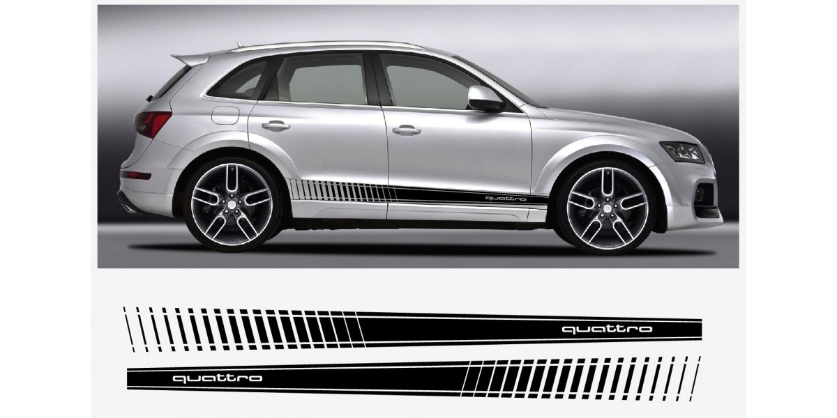 Aufkleber passend für Audi Q5 Quattro Seitenaufkleber Aufkleber Satz 192cm AUD0020 FÜR AUDI