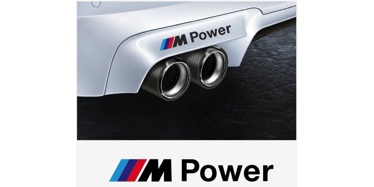 Aufkleber passend für BMW M Power Aufkleber Seitenaufkleber 150mm 2Stk Satz  - BMW0055 - FÜR BMW