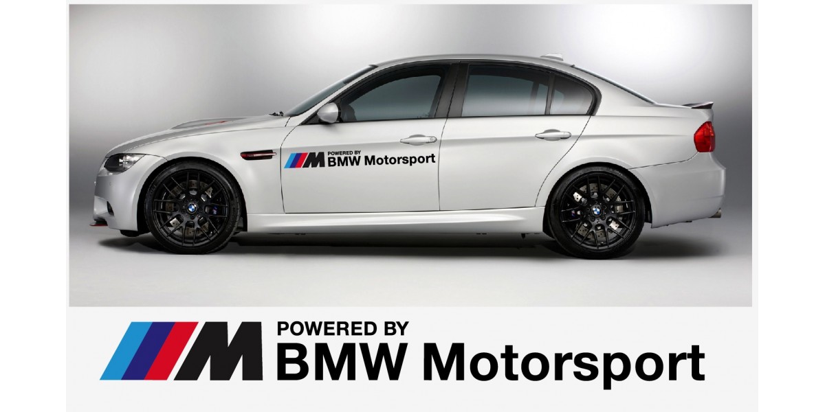 Aufkleber passend für BMW Powered by BMW Motorsport Aufkleber  Seitenaufkleber 100cm 2Stk Satz - BMW0053 - FÜR BMW