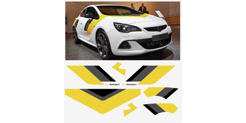 Decal to fit Opel Astra Motorsport komplet set 5pcs.