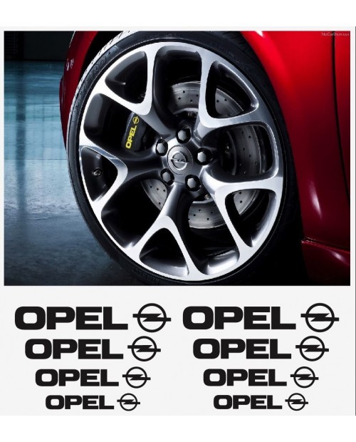 Aufkleber passend für Opel Felgen- Fenster- Bremssattel- Spiegel Aufkleber - 8 Stück im Set
