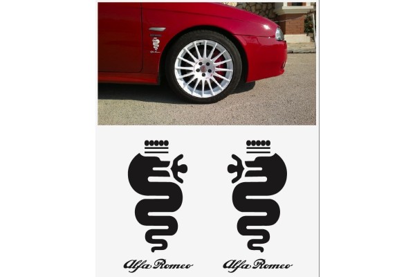 Aufkleber passend für Alfa Romeo Schlange Biscione Aufkleber Seitenaufkleber Satz 2 Stk. L+R 15cm
