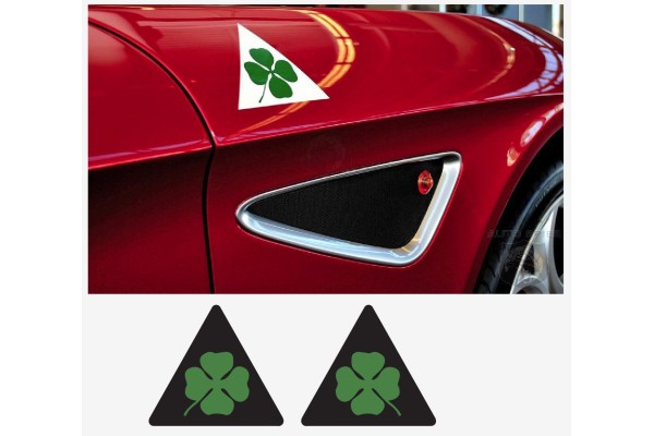 Aufkleber passend für Alfa Romeo Aufkleber Seitenaufkleber Satz Quadrifoglio Varde 2 Stk. L+R 12 cm