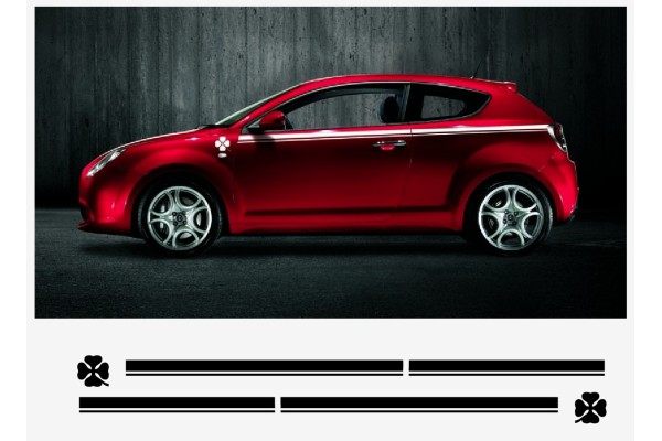 Aufkleber passend für Alfa Romeo Mito Aufkleber Seitenaufkleber Satz  2 Stk. L+R