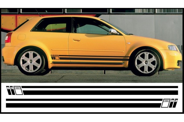 Aufkleber passend für Audi Quattro Seitenaufkleber Aufkleber Satz