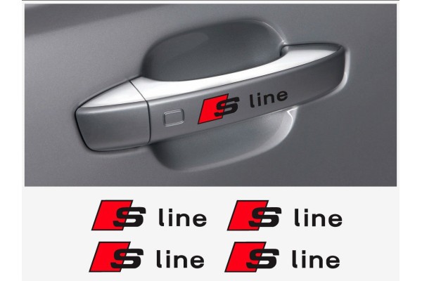 Aufkleber passend für Audi S-line Türgriff Aufkleber 4 Stk.
