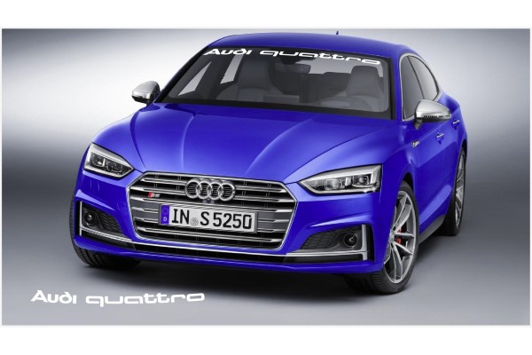Aufkleber passend für Audi quattro Frontscheiben Sonnenblendstreifen Aufkleber