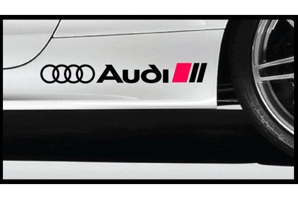 Aufkleber passend für Audi Ringe Seitenaufkleber Aufkleber Satz 40cm 2Stk. Satz