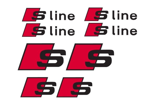 Aufkleber passend für Audi S S-line Aufkleber 8 Stk. Satz