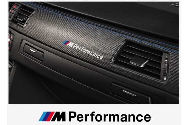 Aufkleber passend für BMW M Performance motorsport Armatur Aufkleber 120 mm, 4 Stk