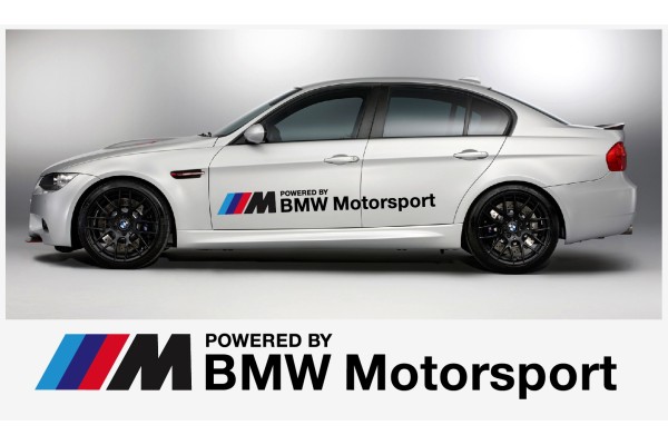 Aufkleber passend für BMW Powered by BMW Motorsport Aufkleber Seitenaufkleber 155cm 2Stk  Satz