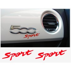 Aufkleber passend für Fiat 500 ABARTH SPORT Armatur Aufkleber 2 Stk.
