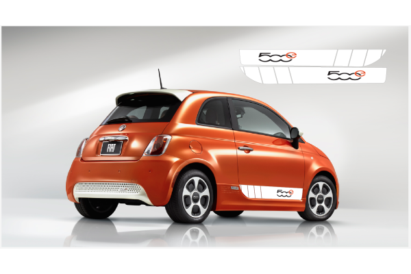 Aufkleber passend für Fiat 500 Abarth Seitenaufkleber 500e L+R