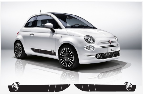 Aufkleber passend für Fiat 500 Abarth Seitenaufkleber mit Skorpion L+R