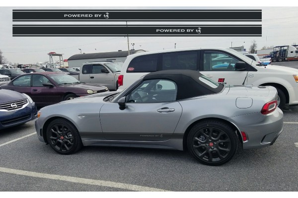 Aufkleber passend für Fiat 124 Spider Powered by Abarth Seitenaufkleber L+R