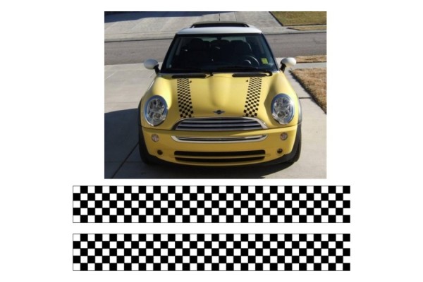 Aufkleber passend für Mini Haubenaufkleber Streifen Rennstreifen