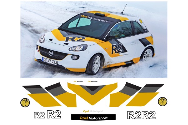 Aufkleber passend für Opel Motorsport Adam R2 Komplett Set