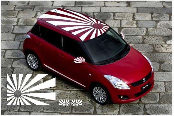 Aufkleber passend für Suzuki Swift Samurai Design Dachaufkleber Aufkleber 3Stk. Satz 2040mm