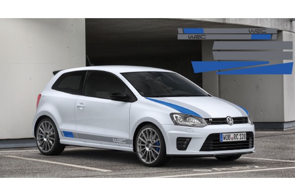 Aufkleber passend für VW Polo WRC Street Sport Haubenaufkleber Seitenaufkleber 6Stk, Satz