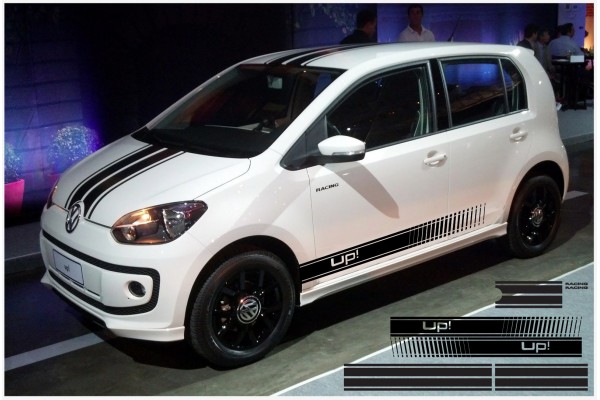 Aufkleber passend für VW UP Dach- Hauben- Seitenaufkleber Satz 7Stk. Satz V.2