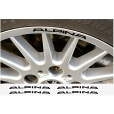 Aufkleber passend für Alpina Felgen- Fenster- Bremssattel- Spiegel Aufkleber – 4 Stück 120mm
