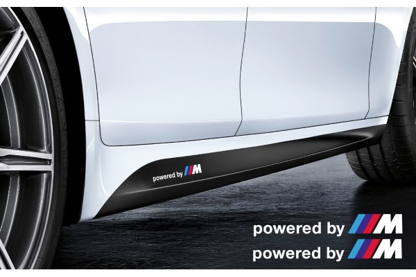 Aufkleber passend für BMW Powered by M Aufkleber Seitenaufkleber 200mm  - ohne Hintergrund!