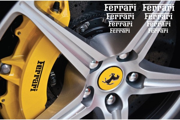 Aufkleber passend für Ferrari Bremssattel Spiegel Fenster Aufkleber 80mm - 50mm