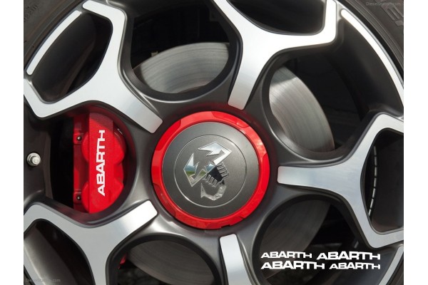 Aufkleber passend für Fiat Abarth Bremssattel Felgen Spiegel Fenster Aufkleber 80mm + 100mm
