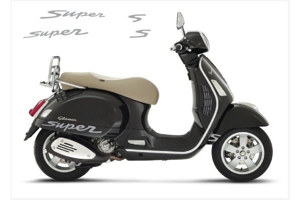 Aufkleber passend für Vespa GT GTS Super Sport Seitenaufkleber Super V1 2 (silver) Aufkleber passend für Vespa GT GTS Super Sport Seitenaufkleber Super V1 2 (silver)