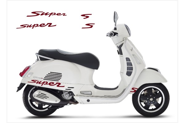 Aufkleber passend für Vespa GT GTS Super Sport Seitenaufkleber Super V1 2(maroon) Aufkleber passend für Vespa GT GTS Super Sport Seitenaufkleber Super V1 2(maroon)