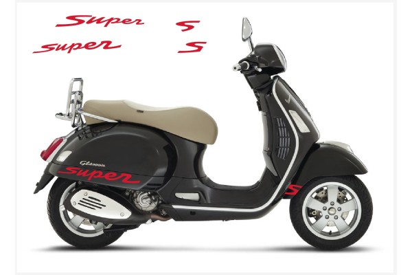 Aufkleber passend für Vespa GT GTS Super Sport Seitenaufkleber Super V1 (red2) Aufkleber passend für Vespa GT GTS Super Sport Seitenaufkleber Super V1 (red2)