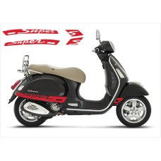 Aufkleber passend für Vespa GT GTS Super Sport Seitenaufkleber Super V2 2 (red) Aufkleber passend für Vespa GT GTS Super Sport Seitenaufkleber Super V2 2 (red)