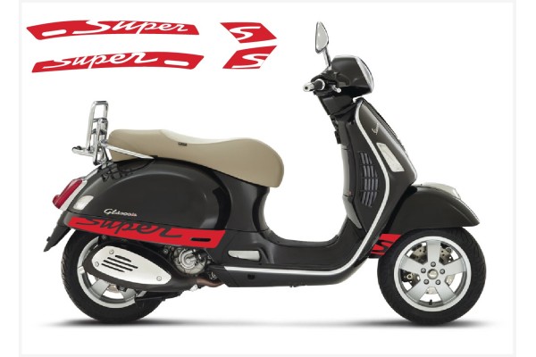 Aufkleber passend für Vespa GT GTS Super Sport Seitenaufkleber Super V2 2 (red) Aufkleber passend für Vespa GT GTS Super Sport Seitenaufkleber Super V2 2 (red)