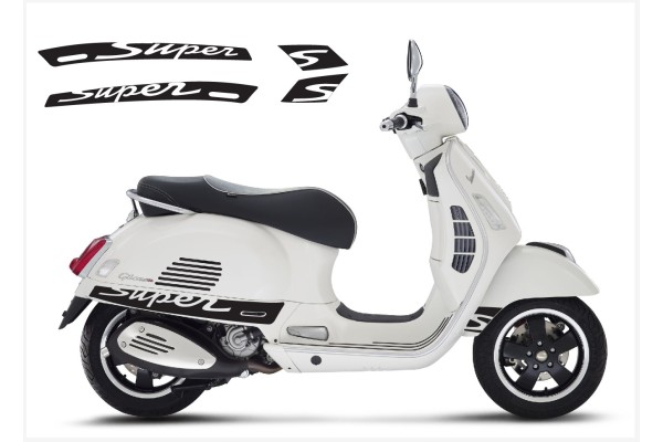 Aufkleber passend für Vespa GT GTS Super Sport Seitenaufkleber Super V2 (black) Aufkleber passend für Vespa GT GTS Super Sport Seitenaufkleber Super V2 (black)