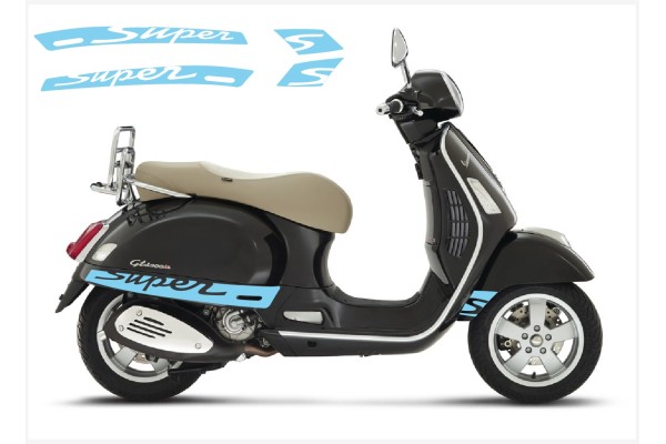 Aufkleber passend für Vespa GT GTS Super Sport Seitenaufkleber Super V2 (blue) Aufkleber passend für Vespa GT GTS Super Sport Seitenaufkleber Super V2 (blue)