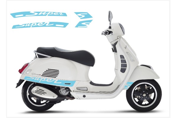 Aufkleber passend für Vespa GT GTS Super Sport Seitenaufkleber Super V2 (light blue) Aufkleber passend für Vespa GT GTS Super Sport Seitenaufkleber Super V2 (light blue)