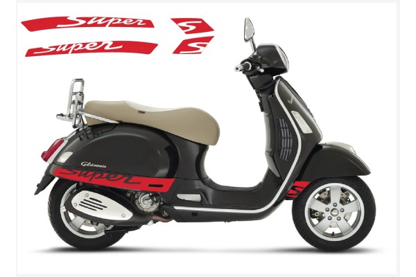 Aufkleber passend für Vespa GT GTS Super Sport Seitenaufkleber Super V2 (red) Aufkleber passend für Vespa GT GTS Super Sport Seitenaufkleber Super V2 (red)