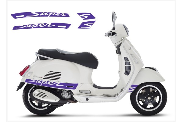 Aufkleber passend für Vespa GT GTS Super Sport Seitenaufkleber Super V2 (violet) Aufkleber passend für Vespa GT GTS Super Sport Seitenaufkleber Super V2 (violet)