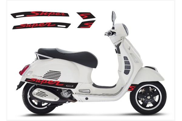 Aufkleber passend für Vespa GT GTS Super Sport Seitenaufkleber Super V3 2 (black – red) Aufkleber passend für Vespa GT GTS Super Sport Seitenaufkleber Super V3 2 (black – red)