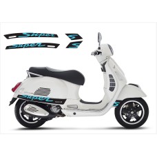 Aufkleber passend für Vespa GT GTS Super Sport Seitenaufkleber Super V3 (black – blue) Aufkleber passend für Vespa GT GTS Super Sport Seitenaufkleber Super V3 (black – blue)