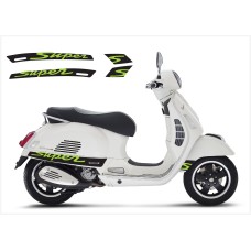 Aufkleber passend für Vespa GT GTS Super Sport Seitenaufkleber Super V3 (black – green) Aufkleber passend für Vespa GT GTS Super Sport Seitenaufkleber Super V3 (black – green)