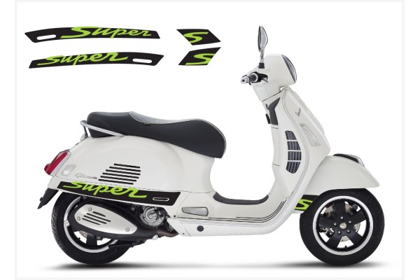 Aufkleber passend für Vespa GT GTS Super Sport Seitenaufkleber Super V3 (black – green) Aufkleber passend für Vespa GT GTS Super Sport Seitenaufkleber Super V3 (black – green)