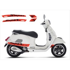 Aufkleber passend für Vespa GT GTS Super Sport Seitenaufkleber Super V3 (orange -black) Aufkleber passend für Vespa GT GTS Super Sport Seitenaufkleber Super V3 (orange -black)