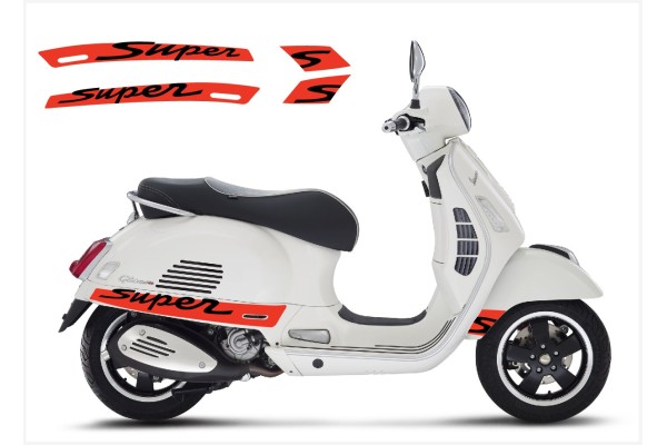 Aufkleber passend für Vespa GT GTS Super Sport Seitenaufkleber Super V3 (orange -black) Aufkleber passend für Vespa GT GTS Super Sport Seitenaufkleber Super V3 (orange -black)