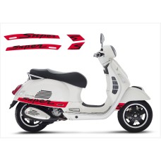 Aufkleber passend für Vespa GT GTS Super Sport Seitenaufkleber Super V3 (red -black) Aufkleber passend für Vespa GT GTS Super Sport Seitenaufkleber Super V3 (red -black)