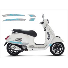 Aufkleber passend für Vespa GT GTS Super Sport Seitenaufkleber Super V3 (silver – blue) Aufkleber passend für Vespa GT GTS Super Sport Seitenaufkleber Super V3 (silver – blue)