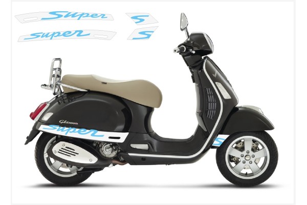 Aufkleber passend für Vespa GT GTS Super Sport Seitenaufkleber Super V3 (white – blue) Aufkleber passend für Vespa GT GTS Super Sport Seitenaufkleber Super V3 (white – blue)