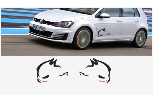 Aufkleber passend für VW Evil Rabbit Racing Seitenaufkleber 50cm 2Stk. Satz