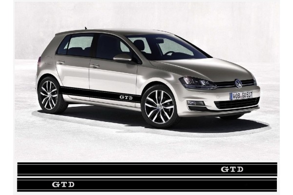 Aufkleber passend für VW GTD Seitenaufkleber Racing Stripes Aufkleber Satz Golf Passat Lupo Polo Jetta